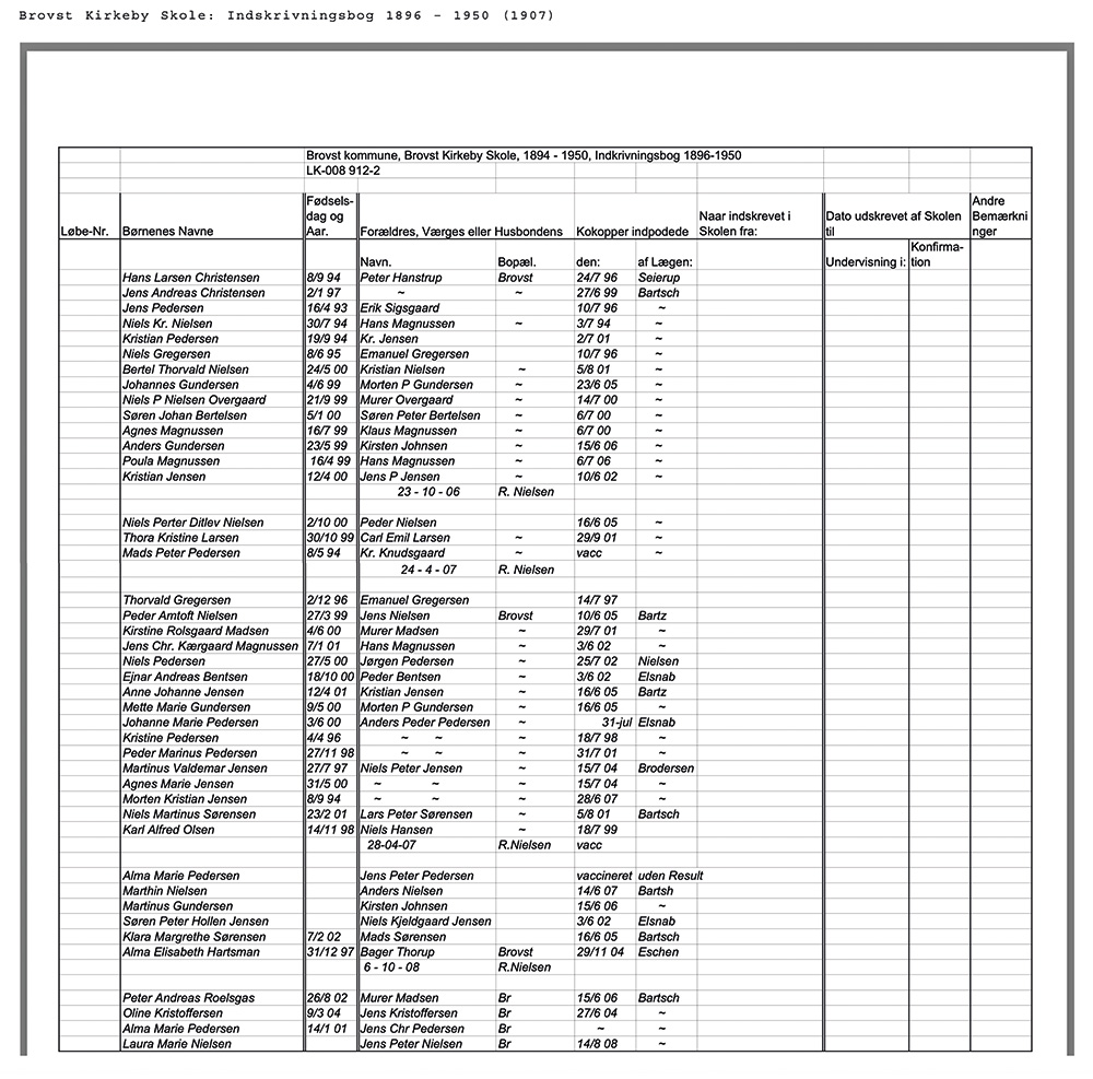 Brovst Kirkeby Skole_Indskrivningsbog 1896-1950_1907