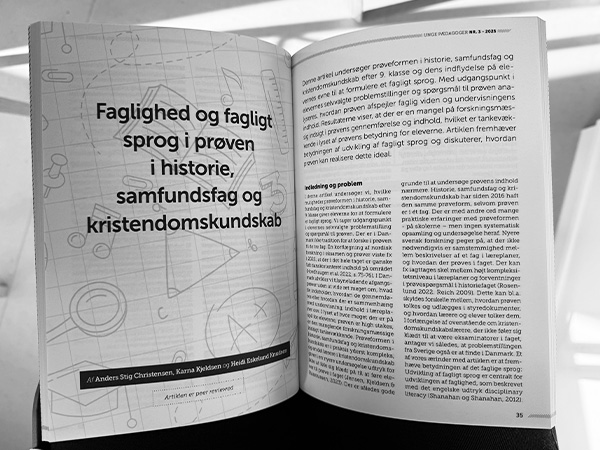 Faglighed og fagligt sprog i prøven i historie, samfundsfag og kristendomskundskab